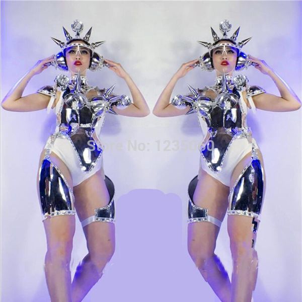 catwalk shows women robot suit carnival victoria lady evening dress silver metal costume dance team outer space led costume
catwalk shows women robot suit carnival victoria lady evening dress silver metal costume dance team outer space led costume