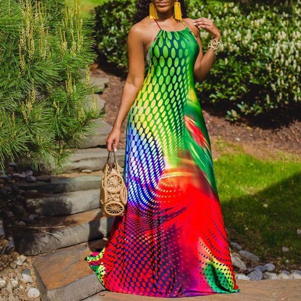 women halter backless summer dress green color block polka dot printing long robe femme african beach tunic a-line sundress1, Black;gray
women halter backless summer dress green color block polka dot printing long robe femme african beach tunic a-line sundress1, Black;gray