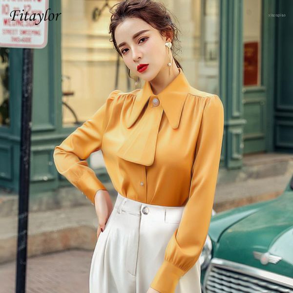 women's blouses & shirts fitaylor 2021 spring summer women satin blouse lapel solid chic office lady work wear silk shirts1, White
women's blouses & shirts fitaylor 2021 spring summer women satin blouse lapel solid chic office lady work wear silk shirts1, White