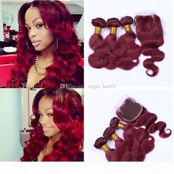 99j lace closure with bundles wine red middle three part lace closure malaysian body wave virgin human hair with lace closure, Black;brown
99j lace closure with bundles wine red middle three part lace closure malaysian body wave virgin human hair with lace closure, Black;brown