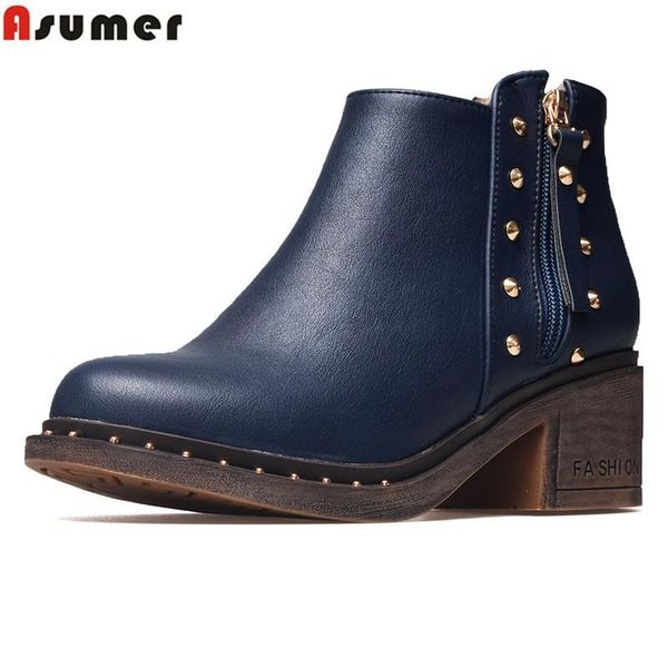 asumer big size 33-43 fashion ankle boots for women round toe zip autumn winter boots square high heels retro ladies shoes, Black
asumer big size 33-43 fashion ankle boots for women round toe zip autumn winter boots square high heels retro ladies shoes, Black
