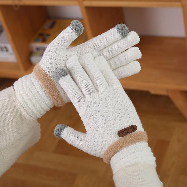 five fingers gloves cashmere thickened plush knitted ladies keep warm riding touch screen winter women, Blue;gray
five fingers gloves cashmere thickened plush knitted ladies keep warm riding touch screen winter women, Blue;gray