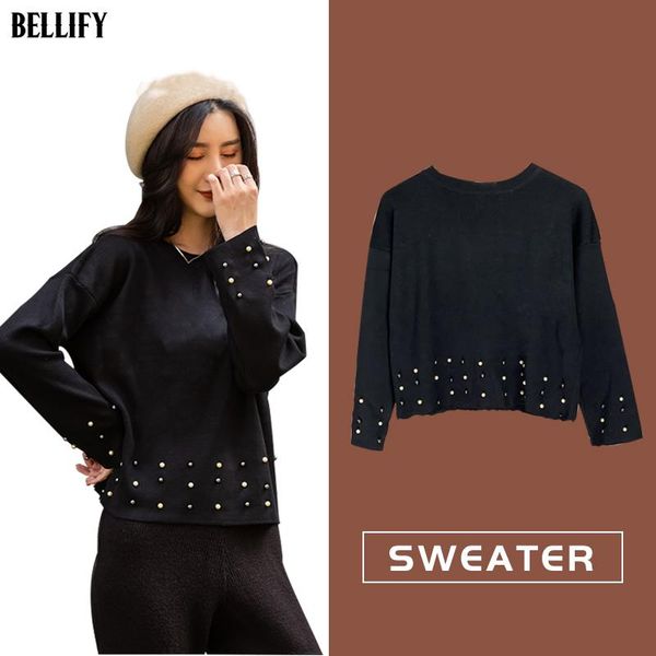women's sweaters jumper fashion knit beaded pearl crystal embellished pullover sweater plus size s8001, White;black
women's sweaters jumper fashion knit beaded pearl crystal embellished pullover sweater plus size s8001, White;black