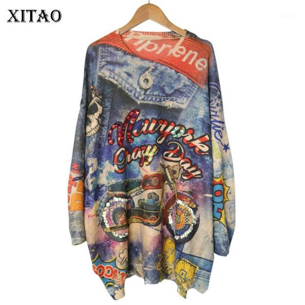 xitao knitted letter pattern pullovers women fashion new 2020 autumn print irregular elegant small fresh minority sweater xj24171, White;black
xitao knitted letter pattern pullovers women fashion new 2020 autumn print irregular elegant small fresh minority sweater xj24171, White;black