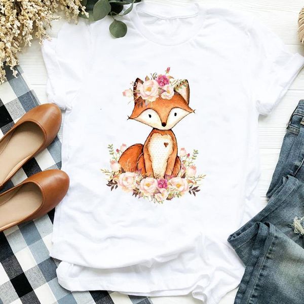 women lady fox flower cartoon short sleeve cute fashion 90s print tshirt female t tee womens shirt clothes graphic t-shirt, White
women lady fox flower cartoon short sleeve cute fashion 90s print tshirt female t tee womens shirt clothes graphic t-shirt, White