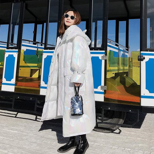 winter 2020 female jacket white bright surface hooded parkas coat new fashion thick warm loose casual oversized women jacket, Black
winter 2020 female jacket white bright surface hooded parkas coat new fashion thick warm loose casual oversized women jacket, Black