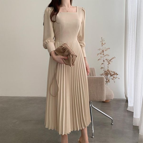 hma 2020 new autumn korea chic pleated dress women's long sleeve casual solid temperament lady vestido da festa, Black;gray
hma 2020 new autumn korea chic pleated dress women's long sleeve casual solid temperament lady vestido da festa, Black;gray