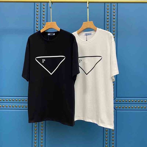 spring and summer new pr triangle line printing os casual loose simple round neck short sleeve couple t-shirt, White
spring and summer new pr triangle line printing os casual loose simple round neck short sleeve couple t-shirt, White