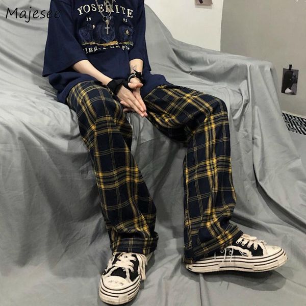 casual pants men plaid loose full length student harajuku korean style streetwear elastic waist student retro male all-match, Black
casual pants men plaid loose full length student harajuku korean style streetwear elastic waist student retro male all-match, Black