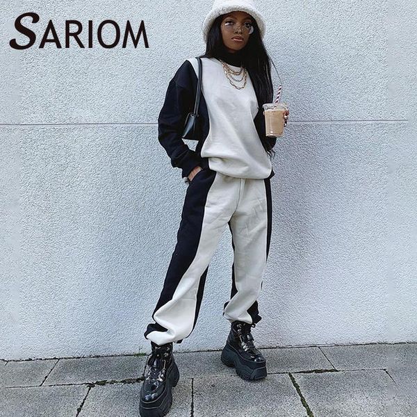 women's tracksuits black white patchwork women sweat suit set autumn loose hoodies crop and sweatpants 2 piece matching conjunto deport, Gray
women's tracksuits black white patchwork women sweat suit set autumn loose hoodies crop and sweatpants 2 piece matching conjunto deport, Gray