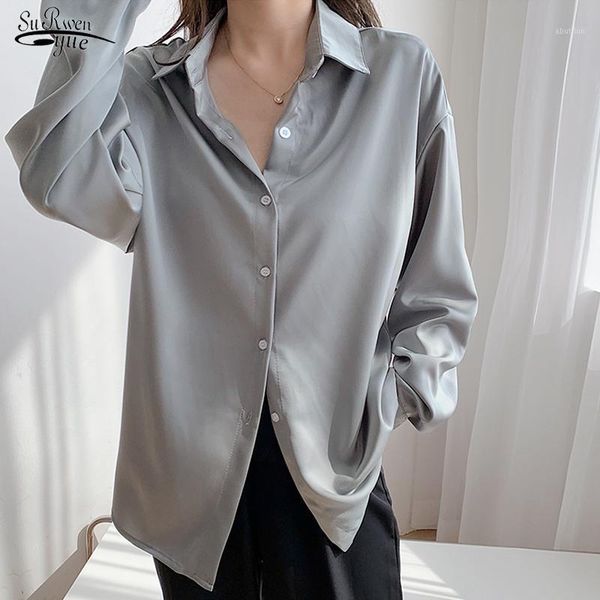 women's blouses & shirts 2021 spring autumn satin silk blouse women plus size casual solid long sleeve white cardigan ladies chic 1257
women's blouses & shirts 2021 spring autumn satin silk blouse women plus size casual solid long sleeve white cardigan ladies chic 1257