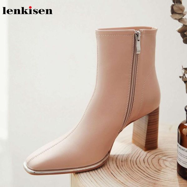 lenkisen genuine leather fashion simple solid high heels square toe zipper gentle sweet winter keep warm women ankle boots lba, Black
lenkisen genuine leather fashion simple solid high heels square toe zipper gentle sweet winter keep warm women ankle boots lba, Black