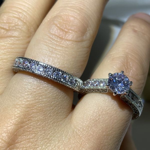 vintage jewelry couple rings 14kt white gold fill round cut white z cz diamond gemstones party retro women wedding bridal, Slivery;golden
vintage jewelry couple rings 14kt white gold fill round cut white z cz diamond gemstones party retro women wedding bridal, Slivery;golden