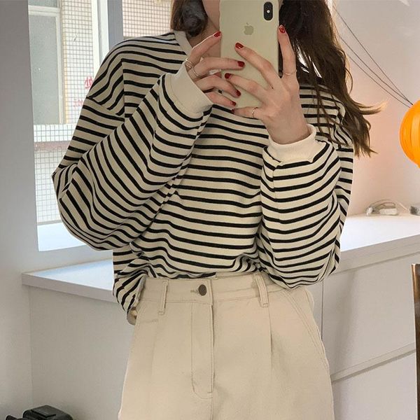 korean new striped long sleeve sweatshirt women autumn winter casual round neck fleecing hoodies female top, Black
korean new striped long sleeve sweatshirt women autumn winter casual round neck fleecing hoodies female top, Black
