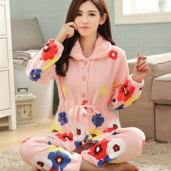 women's flannel shirt pants 2pcs pajama set lady thick cartoon print homewear new autumn winter female fashion sleepwear y200425, Black;red
women's flannel shirt pants 2pcs pajama set lady thick cartoon print homewear new autumn winter female fashion sleepwear y200425, Black;red