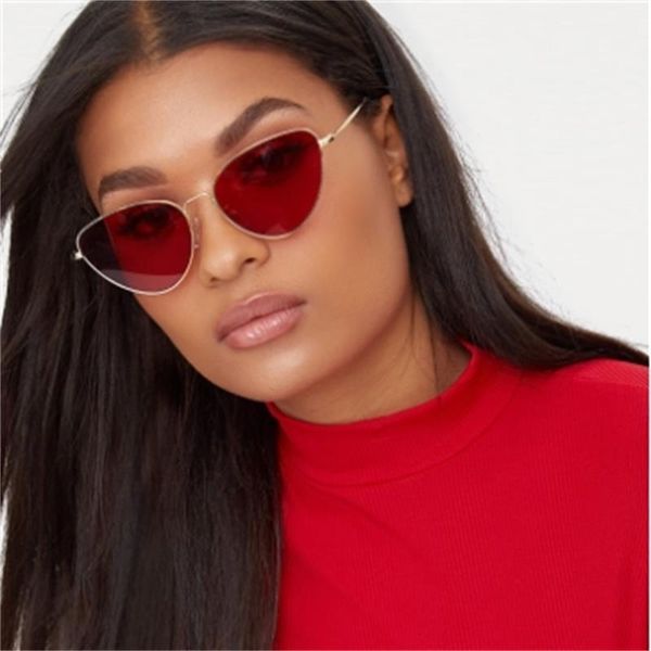 red small cat eye sunglasses women vintage triangle clear metal glasses ladies 2018 pink yellow sun glasses for female uv4001, White;black
red small cat eye sunglasses women vintage triangle clear metal glasses ladies 2018 pink yellow sun glasses for female uv4001, White;black