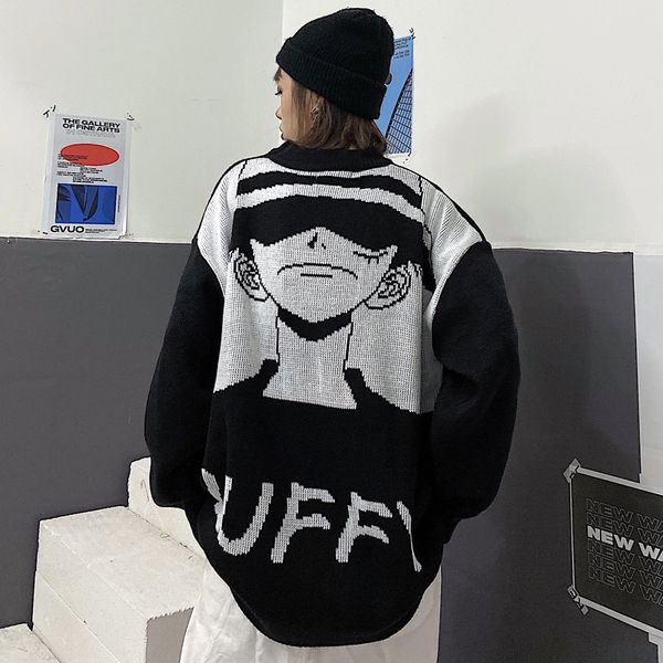 2021 autumn women college style harajuku cartoon pirate loose round neck knitted man sweater bt0g, White;black
2021 autumn women college style harajuku cartoon pirate loose round neck knitted man sweater bt0g, White;black