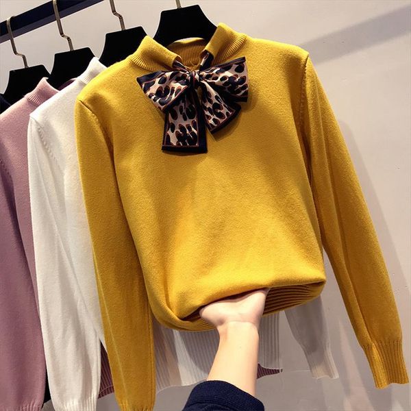 autumn winter leopard bow thick sweater pullovers 2021 women long sleeve casual warm sweater female knit jumpers l90, White;black
autumn winter leopard bow thick sweater pullovers 2021 women long sleeve casual warm sweater female knit jumpers l90, White;black