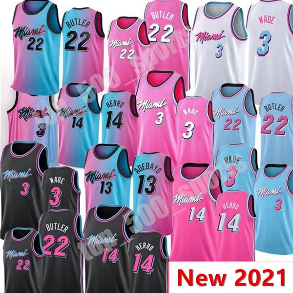 men dwyane 3 wade jimmy 22 butler jerseys tyler 14 herro bam 13 adebayo 55 robinson 2020-21 pink bule white city basketball jersey 1, Black;red
men dwyane 3 wade jimmy 22 butler jerseys tyler 14 herro bam 13 adebayo 55 robinson 2020-21 pink bule white city basketball jersey 1, Black;red