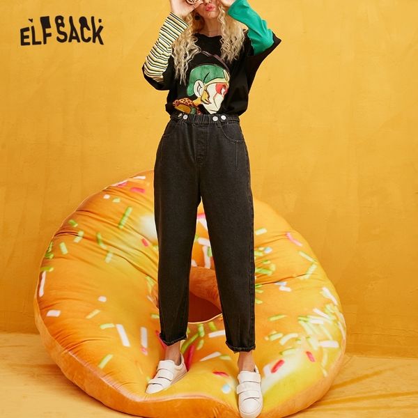 elfsack solid elastic waist rolled hem casual jeans women autumn new korean fashion boyfriend jeans female denim pants 201029, Blue
elfsack solid elastic waist rolled hem casual jeans women autumn new korean fashion boyfriend jeans female denim pants 201029, Blue