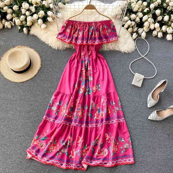 summer holiday womens dress seaside beach style one-neck print ruffle dress waist big swing female dresses fc004, Black;gray
summer holiday womens dress seaside beach style one-neck print ruffle dress waist big swing female dresses fc004, Black;gray