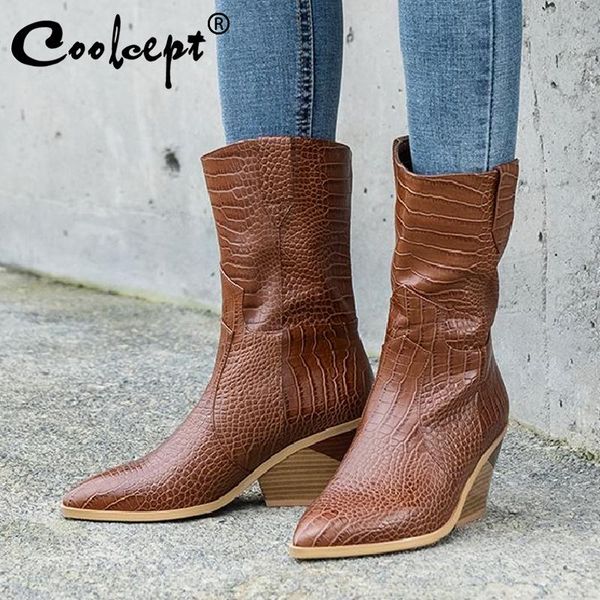 boots coolcept 10 color plus size 33-46 women mid calf heels 7cm fashion plush warm woman shoes winer high heel botas footwear, Black
boots coolcept 10 color plus size 33-46 women mid calf heels 7cm fashion plush warm woman shoes winer high heel botas footwear, Black