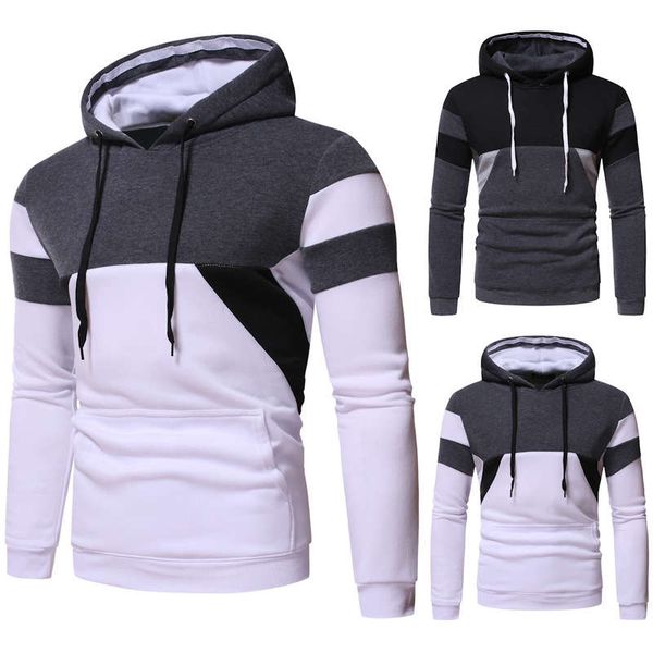 men's sportswear 2020 new autumn fashion leisure trend korean version slim fitting sweater color matching hood, Gray
men's sportswear 2020 new autumn fashion leisure trend korean version slim fitting sweater color matching hood, Gray