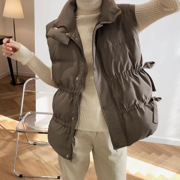 drawstring cotton vest female winter 2019 new coats sleeveless cotton vest stand short wild thick solid color casual loose vests1, Black;white
drawstring cotton vest female winter 2019 new coats sleeveless cotton vest stand short wild thick solid color casual loose vests1, Black;white