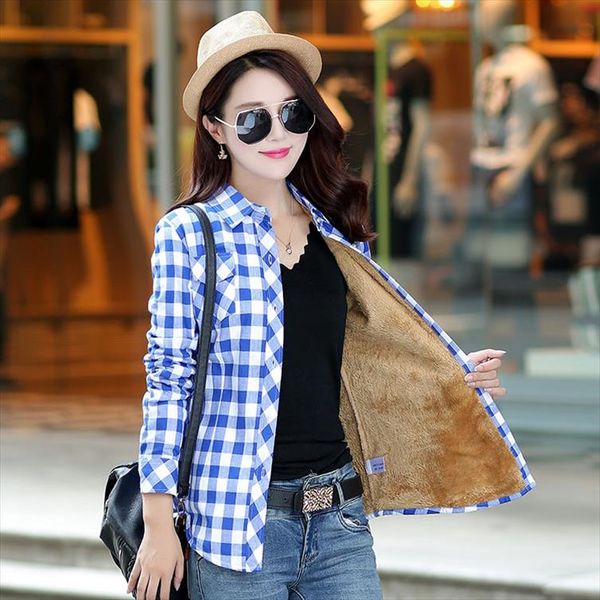 brand casual jacket women 20120 new winter warm plaid shirt style jacket female plus size thick velvet long sleeve warm coat, Black;brown
brand casual jacket women 20120 new winter warm plaid shirt style jacket female plus size thick velvet long sleeve warm coat, Black;brown