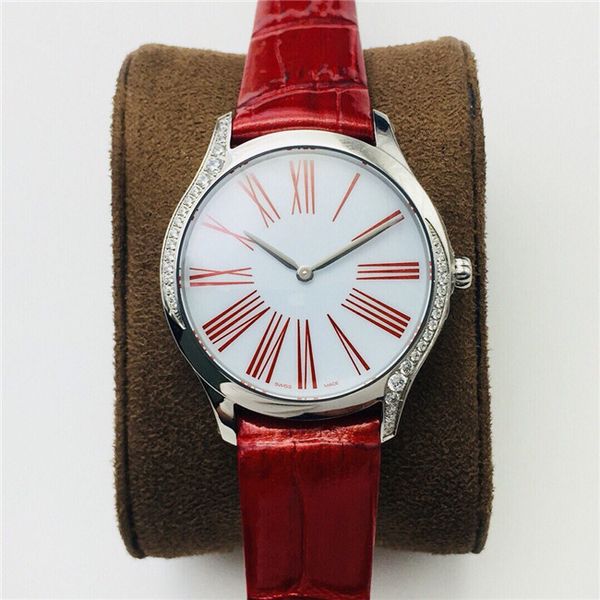 oe makes exquisite 4061 ladies watch diameter 36 mm aesthetic design fine steel case enamel lacquered white dial ribbon material watchband, Slivery;brown
oe makes exquisite 4061 ladies watch diameter 36 mm aesthetic design fine steel case enamel lacquered white dial ribbon material watchband, Slivery;brown