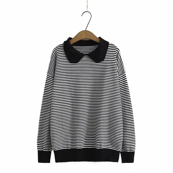 female size plus xl-3xl casual striped shirts sleeve spring long fall shoulder over vintage outerwear sweaters stmi, White;black
female size plus xl-3xl casual striped shirts sleeve spring long fall shoulder over vintage outerwear sweaters stmi, White;black