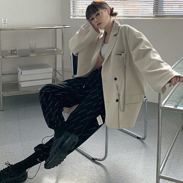 korean loose women designer split suit coat casual work office lady blazer 2020 long double breasted female business suit jacket, White;black
korean loose women designer split suit coat casual work office lady blazer 2020 long double breasted female business suit jacket, White;black
