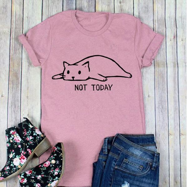 female not today printed cartton tee shirt kawaii casual loose tees short sleeve summer t shirt for women, White
female not today printed cartton tee shirt kawaii casual loose tees short sleeve summer t shirt for women, White