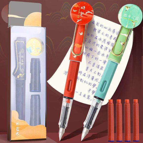fountain pens 1set fashion china style plastic pen 4 blue ink sacs replaced students office signature writing stationery kawaii1
fountain pens 1set fashion china style plastic pen 4 blue ink sacs replaced students office signature writing stationery kawaii1