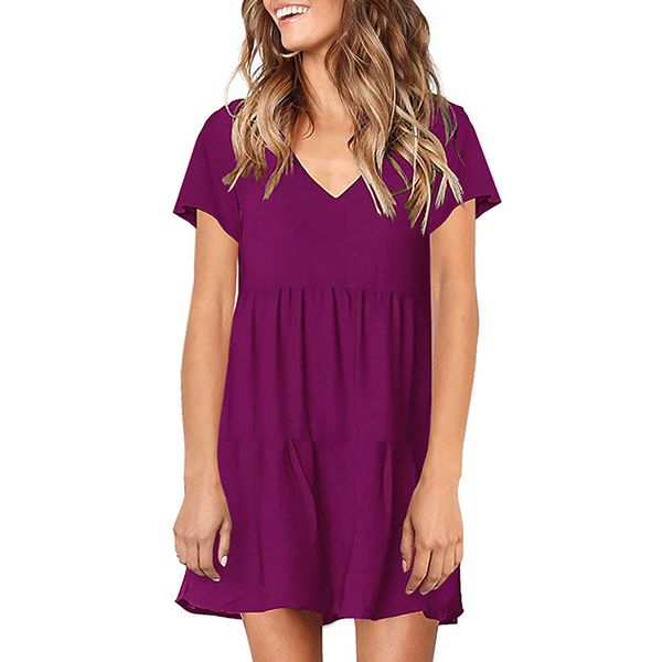v 2019 spring summer women casual dress neck dress short sleeve loose evening party cocktail beach dress, Black;gray
v 2019 spring summer women casual dress neck dress short sleeve loose evening party cocktail beach dress, Black;gray
