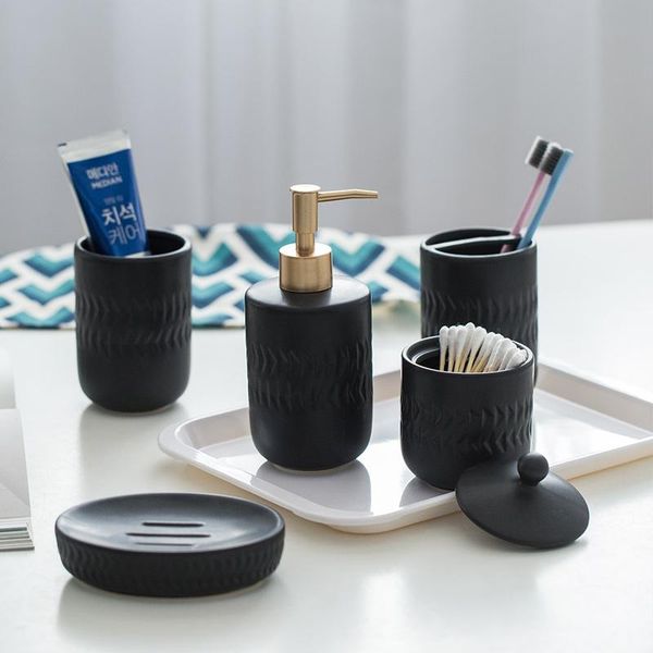 bath accessory set nordic black ceramic bathroom accessories washing el household soap dispenser toothbrush holder dish mx6171609
bath accessory set nordic black ceramic bathroom accessories washing el household soap dispenser toothbrush holder dish mx6171609