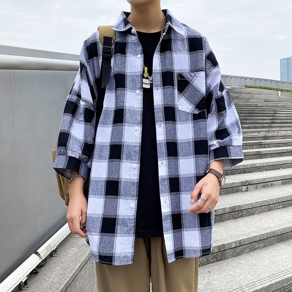2021 new hip hop streetwear casual plaid shirt men's long sleeve spring autumn korea clothes gvsp, White;black
2021 new hip hop streetwear casual plaid shirt men's long sleeve spring autumn korea clothes gvsp, White;black