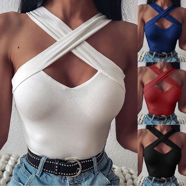 2021 new women beach fashion cross sleeveless strapless cutout solid vest blouse hollow shirt, White
2021 new women beach fashion cross sleeveless strapless cutout solid vest blouse hollow shirt, White