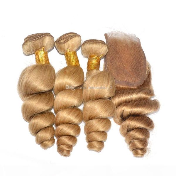 loose wave #27 strawberry blonde human hair weaves with lace closure 4pcs lot honey blonde virgin malaysian hair with closure, Black;brown
loose wave #27 strawberry blonde human hair weaves with lace closure 4pcs lot honey blonde virgin malaysian hair with closure, Black;brown