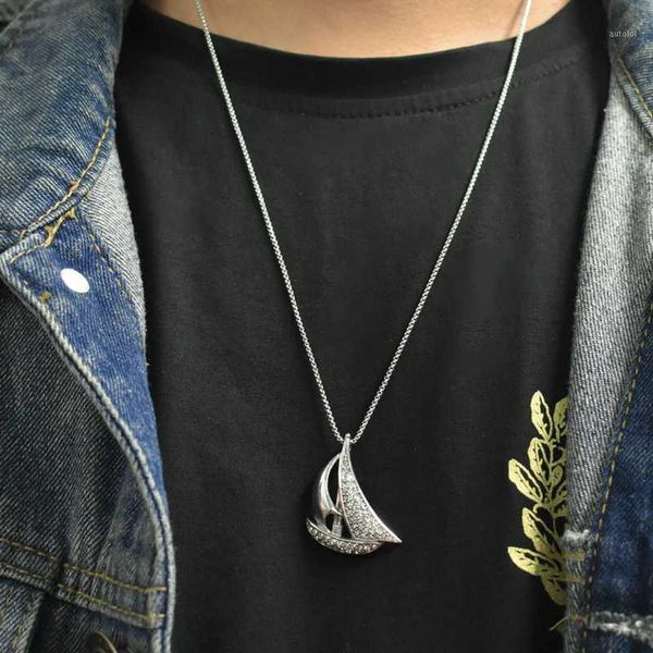 316l stainless steel men sail boat pendant jewelry for clothes accessories metal-color corsage accessory sweater chain necklace1, Silver
316l stainless steel men sail boat pendant jewelry for clothes accessories metal-color corsage accessory sweater chain necklace1, Silver