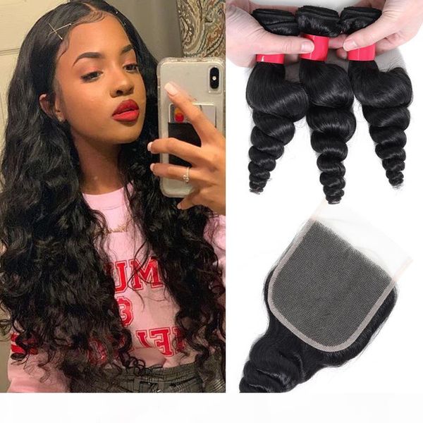 brazilian human hair bundles with closure unprocessed loose wave hair extensions weave with lace closure virgin hair bundles with closures, Black
brazilian human hair bundles with closure unprocessed loose wave hair extensions weave with lace closure virgin hair bundles with closures, Black
