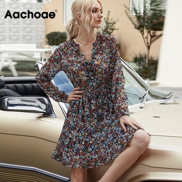 aachoae summer boho floral print dress women lantern long sleeve pleated dresses v neck beach mini dress female roupa feminina lj201203, White;black
aachoae summer boho floral print dress women lantern long sleeve pleated dresses v neck beach mini dress female roupa feminina lj201203, White;black