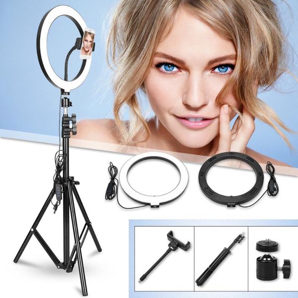 10inch dimmable led selfie ring light tripod stand 3200-5600k pgraphy camera phone ring lamp for makeup video live studio
10inch dimmable led selfie ring light tripod stand 3200-5600k pgraphy camera phone ring lamp for makeup video live studio