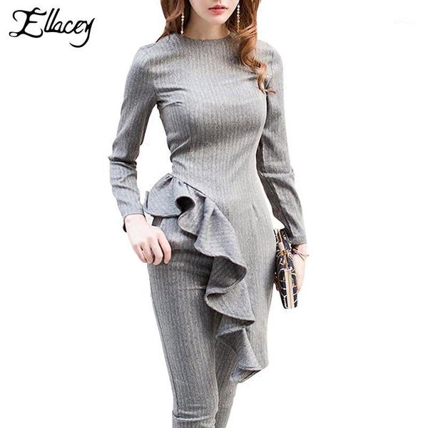 women's two piece pants ellacey spring autumn ruffles outfits gray tracksuits and suits ladies pencil 2 pieces set1, White
women's two piece pants ellacey spring autumn ruffles outfits gray tracksuits and suits ladies pencil 2 pieces set1, White