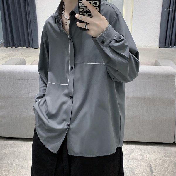 men's shirt 2020 autumn new slim solid color long sleeve shirt loose casual lapel personalized fashion youth men's wear1, White;black
men's shirt 2020 autumn new slim solid color long sleeve shirt loose casual lapel personalized fashion youth men's wear1, White;black