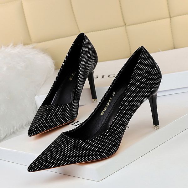 2020 new plus size 34-43 elegant office fashion pointed toe womanly sheep bling high heels women's party shoes w4ix, Black
2020 new plus size 34-43 elegant office fashion pointed toe womanly sheep bling high heels women's party shoes w4ix, Black