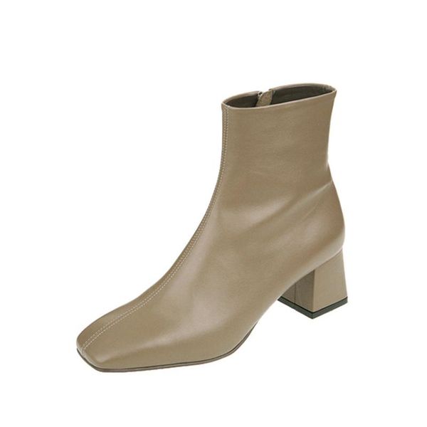 genuine leather retro square toe zipper ankle boots heel all match women shoes with thick mid, Black
genuine leather retro square toe zipper ankle boots heel all match women shoes with thick mid, Black
