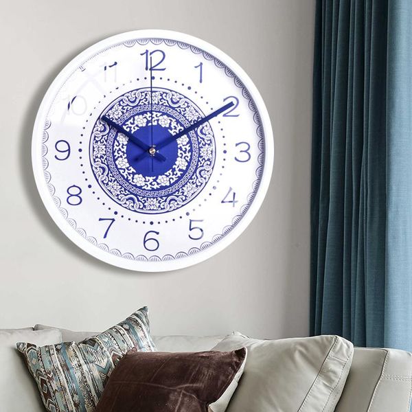 round art wall clock vintage metal quartz wall watch silent relogio parede household products blue and white porcelain ef50wc
round art wall clock vintage metal quartz wall watch silent relogio parede household products blue and white porcelain ef50wc
