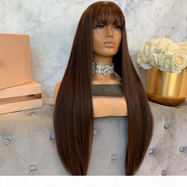 brown silky straight full lace human hair fringe wigs for women 180 density lace frontal wigs with bangs 360 lace frontal, Black
brown silky straight full lace human hair fringe wigs for women 180 density lace frontal wigs with bangs 360 lace frontal, Black