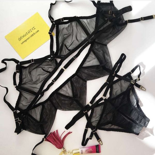 bra underwear female transparent temptation three points sexylingerie, Black;white
bra underwear female transparent temptation three points sexylingerie, Black;white